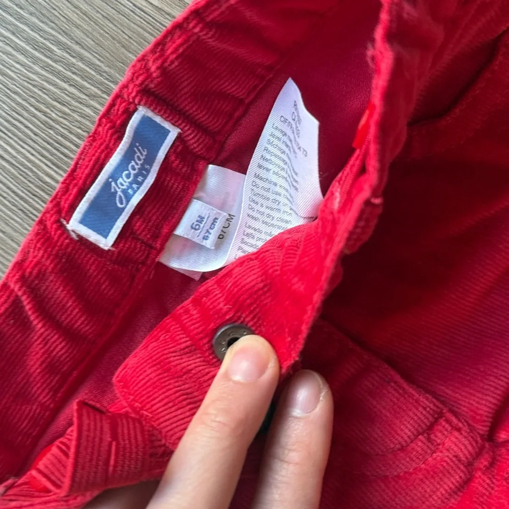 Jacadi red corduroy pants size 6m